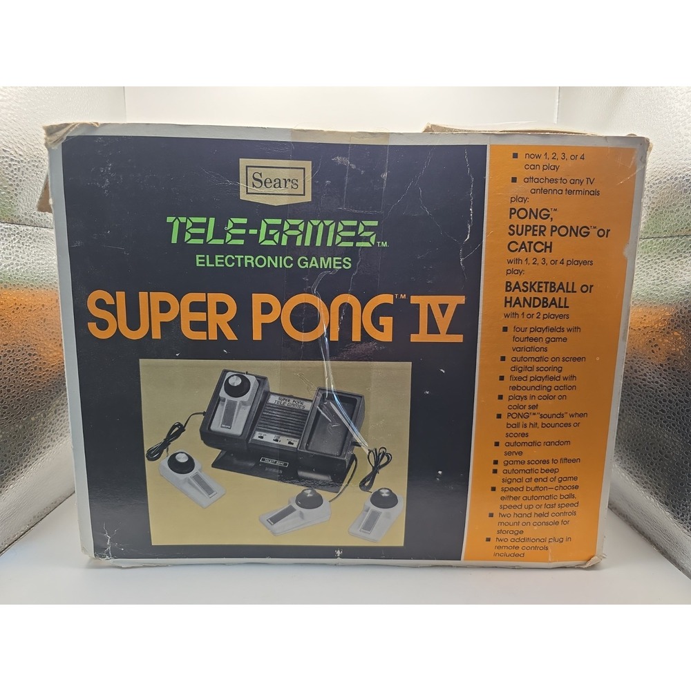 Vintage Sears Tele-Games Atari Super Pong IV 4 Controllers, (UNTESTED)